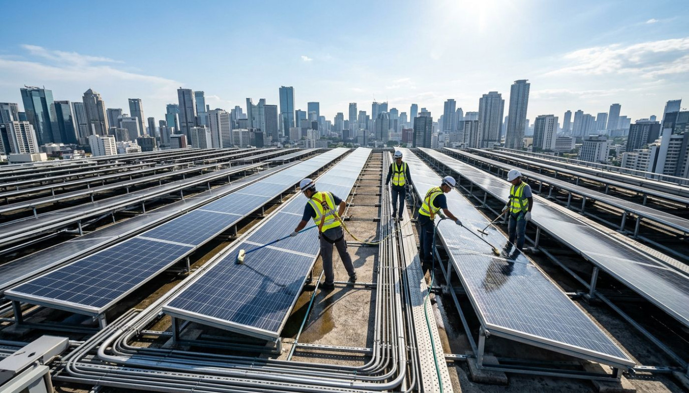 Avantages du nettoyage régulier de panneaux solaires pour les entreprises
